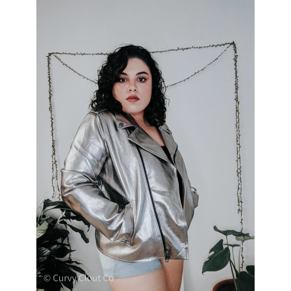 Faux Metallic Leather Jacket NWOT